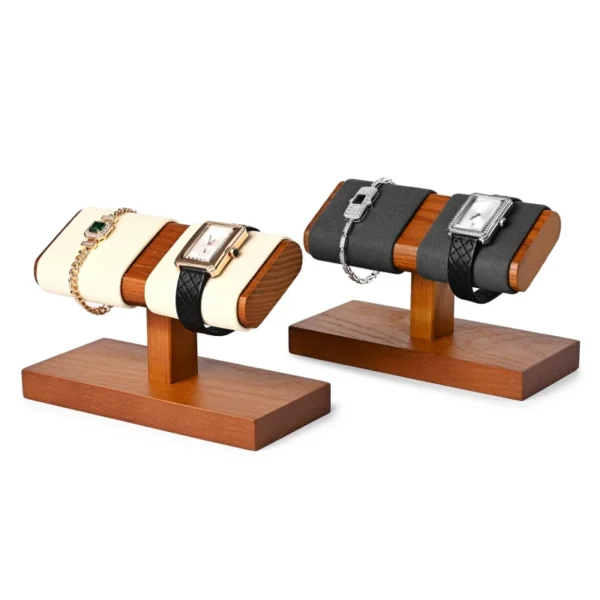 Oirlv Wooden Watch Stand Holder Solid Wood Tbar Bracelet Watch Holder Stand Wood Jewelry Display Organizer Stand Bracelet Holder – Image 4