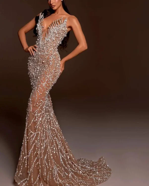 Robes De Mariée De Luxe Sur Mesure Avec Poignées De Sirène – Image 3