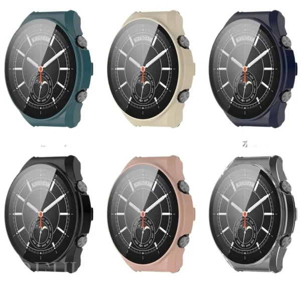 Protective Case For Xiaomi Watch S1 Smart Watch All-In-One Full Screen Protector Glass + Pc Bumper Cover For Mi S1 Watch – Image 2