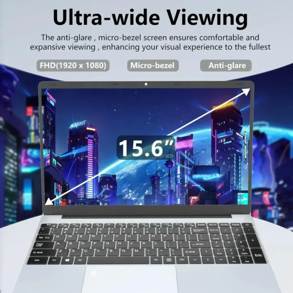 Ordinateur Portable Windows 11 Intel Celeron N4000 15.6 Pouces 16Gb Ram 1 To Ssd Ordinateurs Portables De Bureau Déverrouiller Par Empreinte Digitale Ordinateur Portable – Image 3