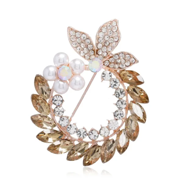 Retro Luxury Crystal Flower Brooch Pins And Brooches Women Wedding Jewelry Bijouterie Corsage Dress Coat Accessories – Image 4