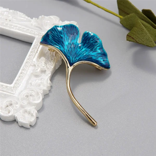 Retro Elegant Ginkgo Leaf Brooches For Women Wedding Party Flower Brooches Pin Fashion Bijouterie A