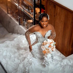 Robe de mariée sirène blanche personnalisée