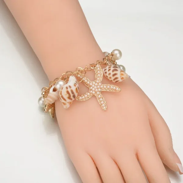 Bohemian Beach Style Bracelet For Women Starfish Shell Charm Bangle Girls Summer Fashion Jewelry Accessories – Image 3