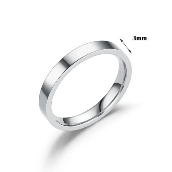 Maxmoon Stainless Steel Rings Rose Gold Anti-Allergy Smooth Simple Wedding Couples Rings Bijouterie – Image 4