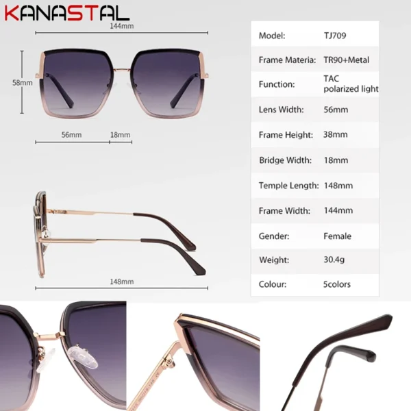Lunettes De Soleil Polarisées En Métal Pour Femmes Et Hommes – Image 5