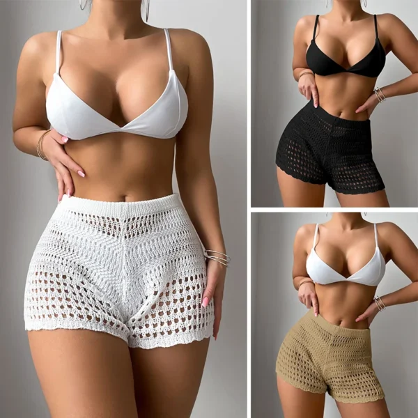 Cache Maillot De Bain En Tricot Crocheté Pour Les Vacances D'Été, Short Amissié, Maillot De Bain Respirant, Bikini De Plage