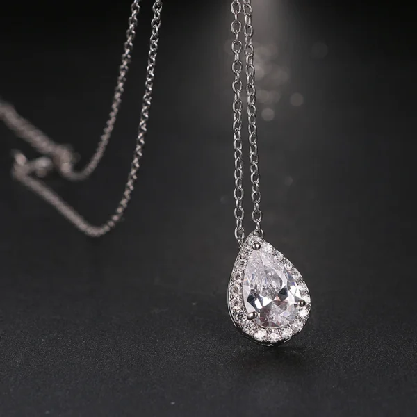 Lxoen Crystal Wedding Jewelry Set With Aaa+ Zirconia Tear Earrings/Necklace Bijouterie Sets For Fashion Women Jewelry Sets – Image 4
