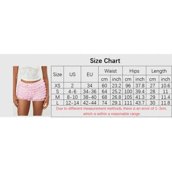 Short D'Été À Volants Pour Femmes, Couleur Unie, Pantalon Court En Maille Multicouche, Doux Et Mignon, Bloomers – Image 6