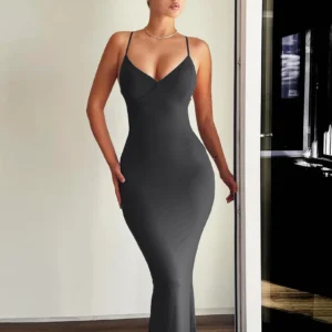 Hugcitar-Robe de Bal Froncée pour Femme, Tenue Décontractée, Dos aux, Couleur Unie, Sexy, Y2K, ixd'Anniversaire, Festival, Été 2024