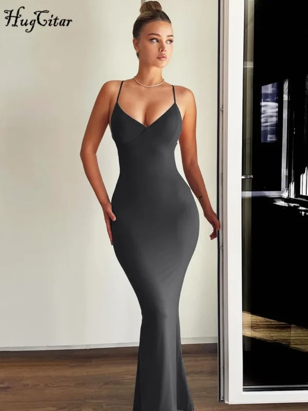 Hugcitar-Robe De Bal Froncée Pour Femme, Tenue Décontractée, Dos Aux, Couleur Unie, Sexy, Y2K, Ixd'Anniversaire, Festival, Été 2024