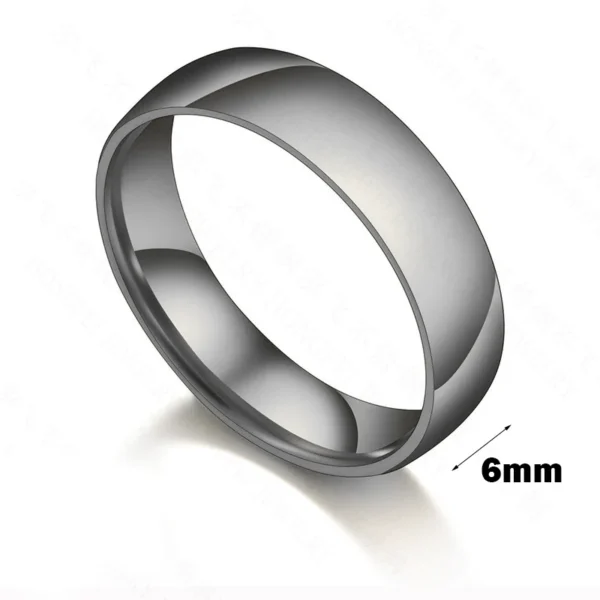 Maxmoon Titanium Steel Rose Gold Anti-Allergy Smooth Simple Wedding Couples Rings Bijouterie For Man Or Woman Gift – Image 4