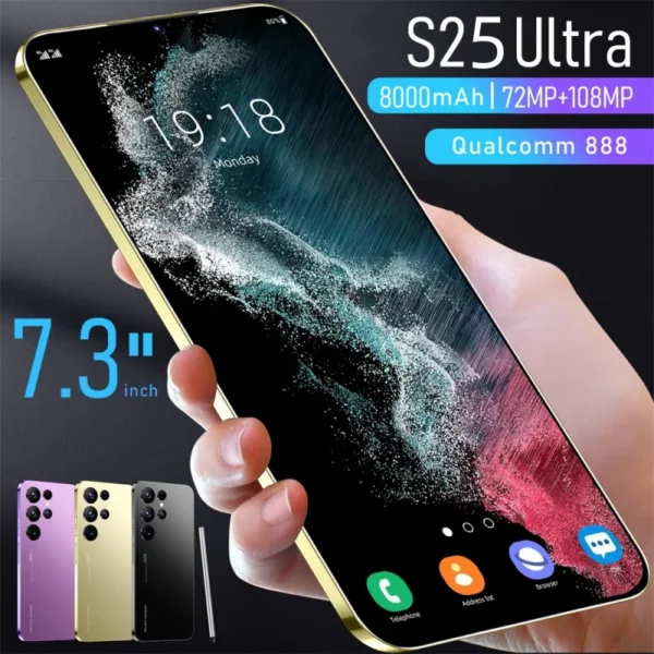 S25 Ultra Téléphones Mobiles 7.3 Écran Hd