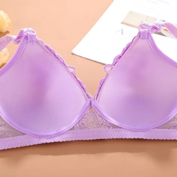 Seamless Soft Women Bra Thin Wireless Push Up Retro Print Comfortable Sleep Bra Lace Sexy Bra Brassiere Soutien Gorge Femme – Image 4