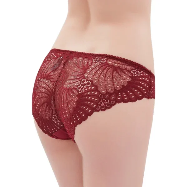 Nouvelle Mode M-3Xl Femmes Sous-Vêtements Sexy Dentelle Transparente Taille Basse Creux T Dos Culotte Dame Slips Grande Taille – Image 3