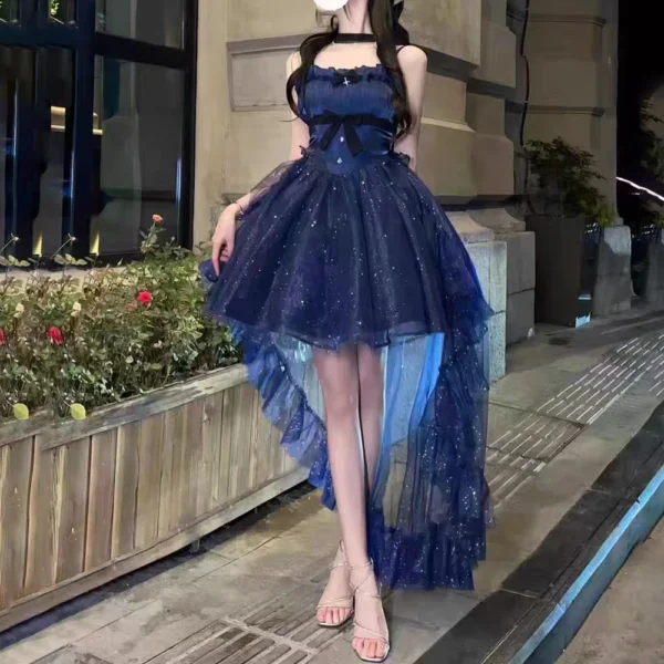 Robe D'Été Française À La Mode, Enveloppée À La Taille, Slim Et Slim, Jupe Courte À Queue Scintillante Pour Femmes, Nouvelle Collection – Image 3