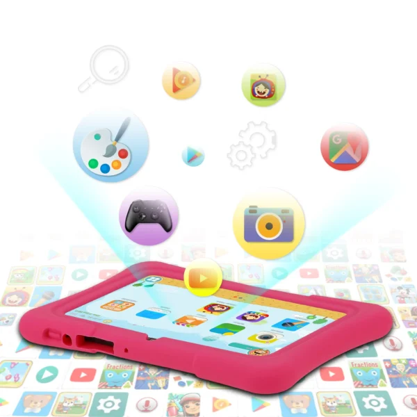 Pritom 7 Pouces Enfants Tablette Quad Core Android 10 32Gb Wifi Bluetooth Logiciel Éducatif Installé – Image 4