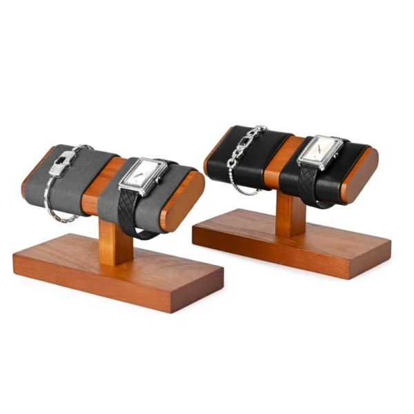 Oirlv Wooden Watch Stand Holder Solid Wood Tbar Bracelet Watch Holder Stand Wood Jewelry Display Organizer Stand Bracelet Holder – Image 5