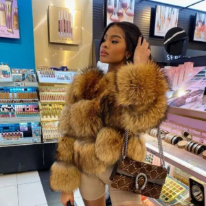 HOOOFUR manteau en fausse fourrure veste femme