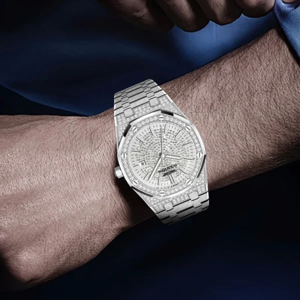 Haemmer Luxury Men'S Automatic Watch Top Brand Mechanical Frame Original Silver Fashion Watch Waterproof Clock Relogio Masculin – Image 3