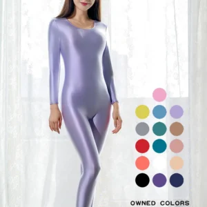 Leotard long sleeve ballet dress shiny smooth integral yoga suit jumpsuit tights show base sports training wear evening swimsuit